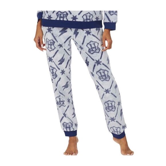 NWOT DISNEY X HARRY POTTER Blue Fleece PJ Joggers - Picture 1 of 4